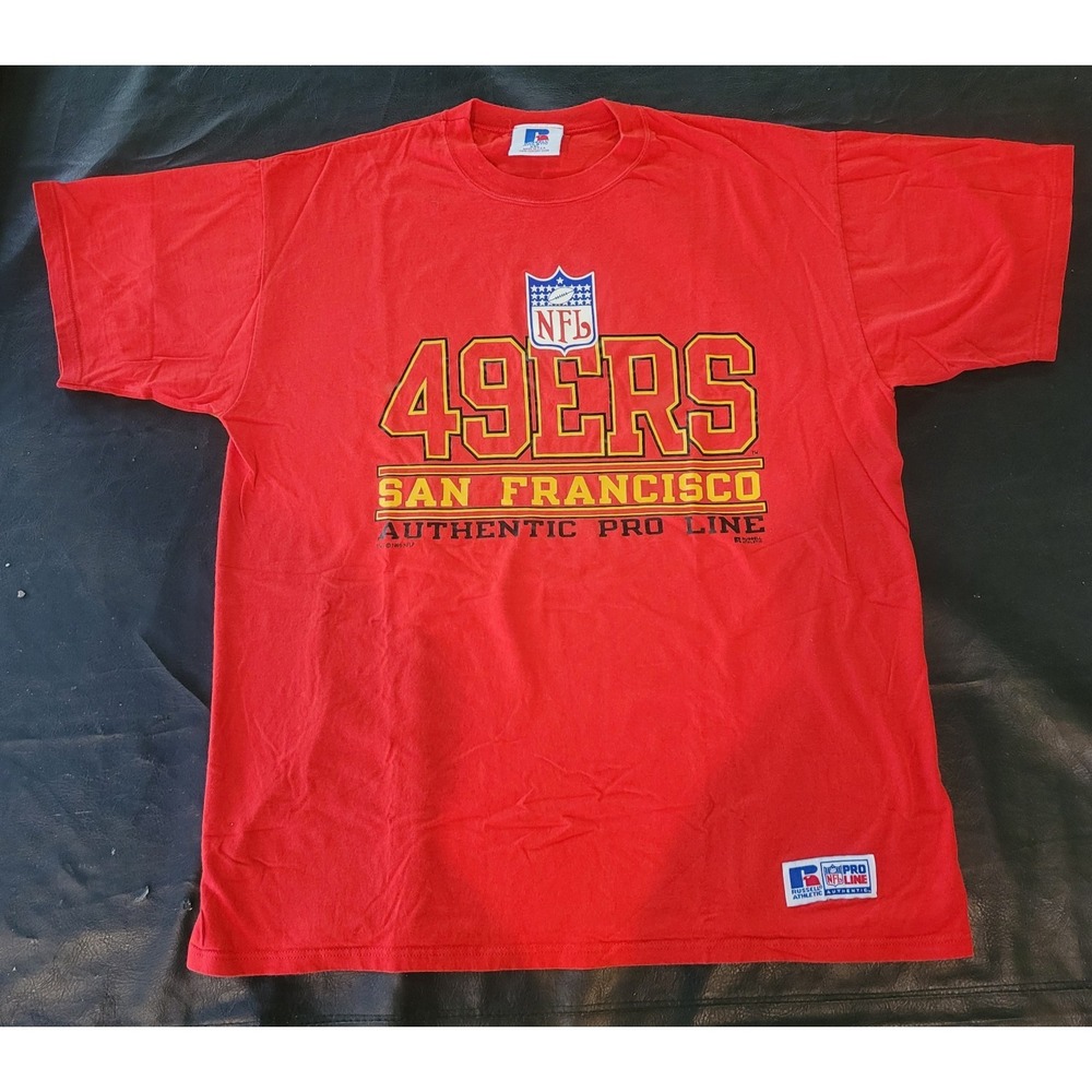 Vintage 1995 San Francisco 49ers Russell Athletic NFL T-Shirt Red Men 2XL XXL